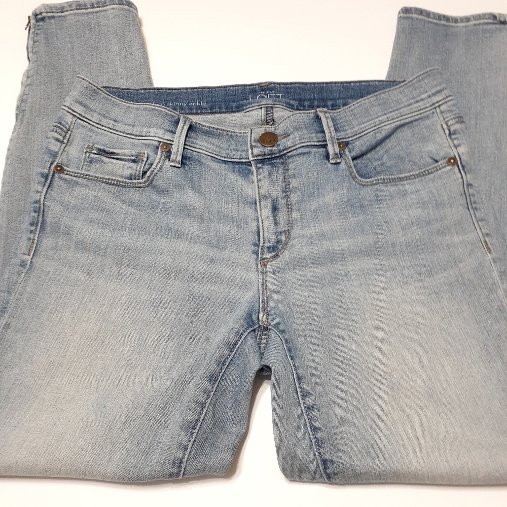 Loft Modern Skinny Ankle Zippered Jeans